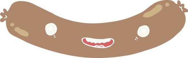 flat color style cartoon sausage vector