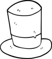 line drawing cartoon top hat vector