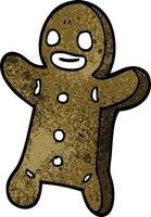 cartoon doodle gingerbread man vector