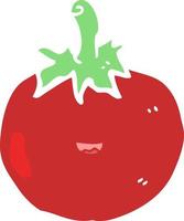 lindo tomate de dibujos animados de estilo de color plano vector