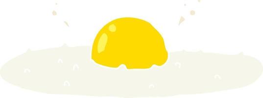 flat color style cartoon fried egg vector