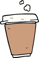 cartoon doodle coffee cup vector