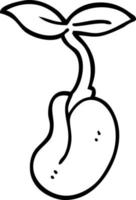 line drawing cartoon of a seedling vector