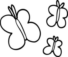line drawing cartoon butterflies vector