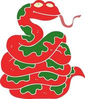 flat color style cartoon snake vector