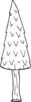 line drawing cartoon christmas tree vector