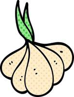 cartoon doodle sprouting garlic vector