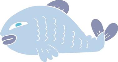 flat color illustration of a cartoon fish vector