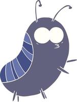 funny flat color style cartoon beetle vector