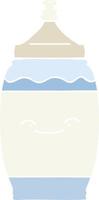 flat color style cartoon happy water bottle vector