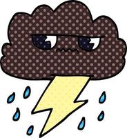 cartoon doodle thunder weather cloud vector