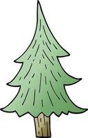 cartoon doodle pine trees vector