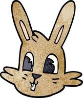 cartoon doodle bunny face vector