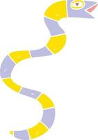 hissing flat color style cartoon snake vector