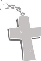 cartoon doodle silver cross vector