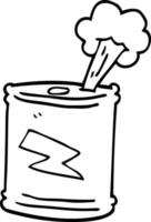 line drawing cartoon fizzy drinks can vector