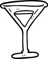 line drawing cartoon red cocktail vector