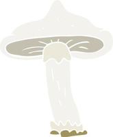 flat color illustration of a cartoon mushroom vector