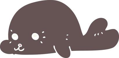 foca bebé de dibujos animados de estilo de color plano vector