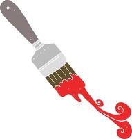 flat color illustration of a cartoon paint brush dripping vector