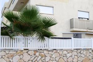 Fence in the city park on the shores of the Mediterranean Sea. photo