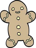 cartoon doodle christmas gingerbread vector