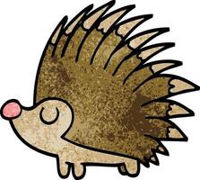 cartoon doodle spiky hedgehog vector