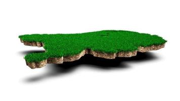 Netherlands map soil land geology cross section with green grass 3d illustration photo