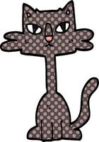 cartoon doodle funny cat vector