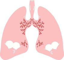 pulmones de dibujos animados de estilo de color plano vector