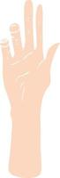 flat color illustration of a cartoon reaching hand vector