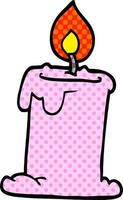 cartoon doodle lit candle vector