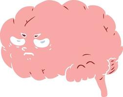 flat color style cartoon angry brain vector