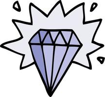 cartoon doodle tattoo diamond vector