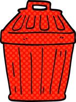 cartoon doodle waste bin vector