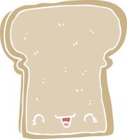 cute flat color style cartoon slice of bread vector