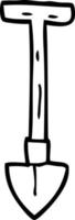 line drawing cartoon spade vector