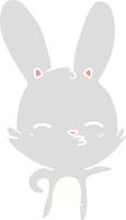 curious bunny flat color style cartoon vector