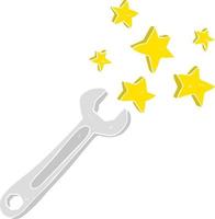 flat color illustration of a cartoon spanner vector