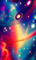 An abstract nebula in outer space and galaxies background of 3D render, suitable for a mobile screen, phone desktop, landing page, UI UX, and wallpaper. photo