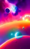 An abstract nebula in outer space and galaxies background of 3D render, suitable for a mobile screen, phone desktop, landing page, UI UX, and wallpaper. photo