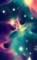 An abstract nebula in outer space and galaxies background of 3D render, suitable for a mobile screen, phone desktop, landing page, UI UX, and wallpaper. photo