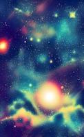 An abstract nebula in outer space and galaxies background of 3D render, suitable for a mobile screen, phone desktop, landing page, UI UX, and wallpaper. photo
