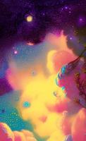 An abstract nebula in outer space and galaxies background of 3D render, suitable for a mobile screen, phone desktop, landing page, UI UX, and wallpaper. photo