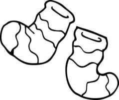 line drawing cartoon socks vector