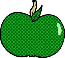 cartoon doodle juicy apple vector