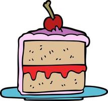 cartoon doodle cake slice vector