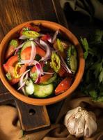 A shot of a salad with vegetables photo