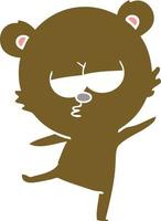 bored bear flat color style cartoon vector