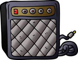 cartoon doodle retro speaker system vector